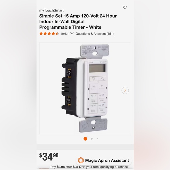 myTouchSmart In-Wall Digital Timer - Picture 4 of 4